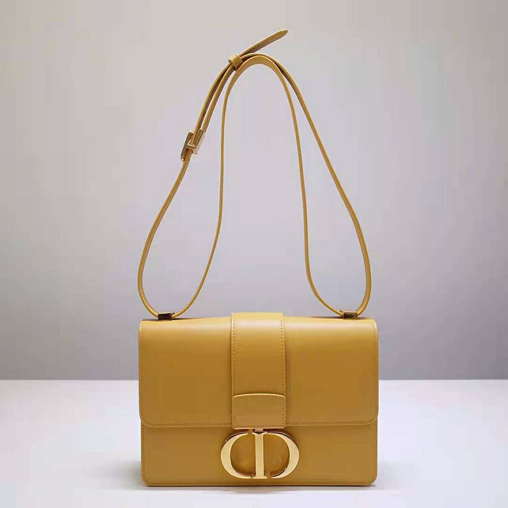 Close-up of signature silver-tone hardware on Dior Women 30 Montaigne Bag