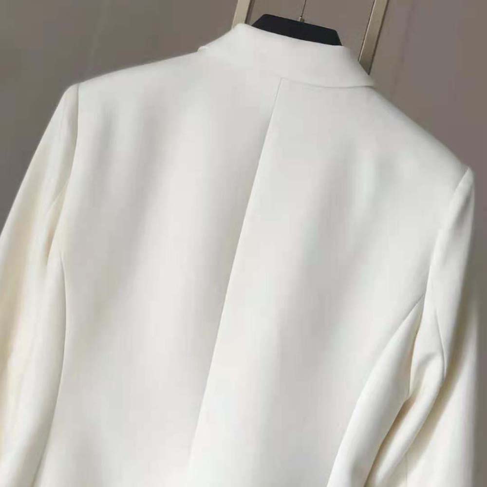 Dior Women 30 Montaigne Bar Jacket White Double-Breasted Wool and Silk - image 5