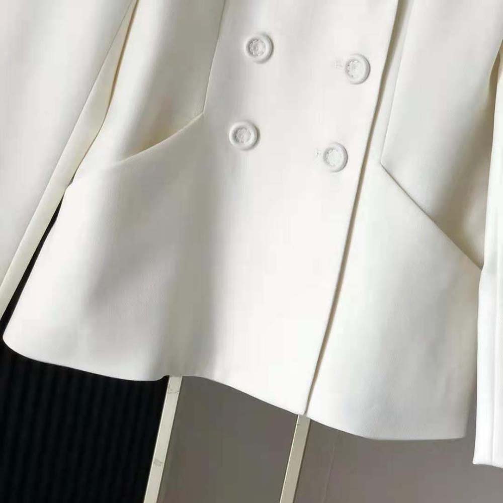 Dior Women 30 Montaigne Bar Jacket White Double-Breasted Wool and Silk - image 8