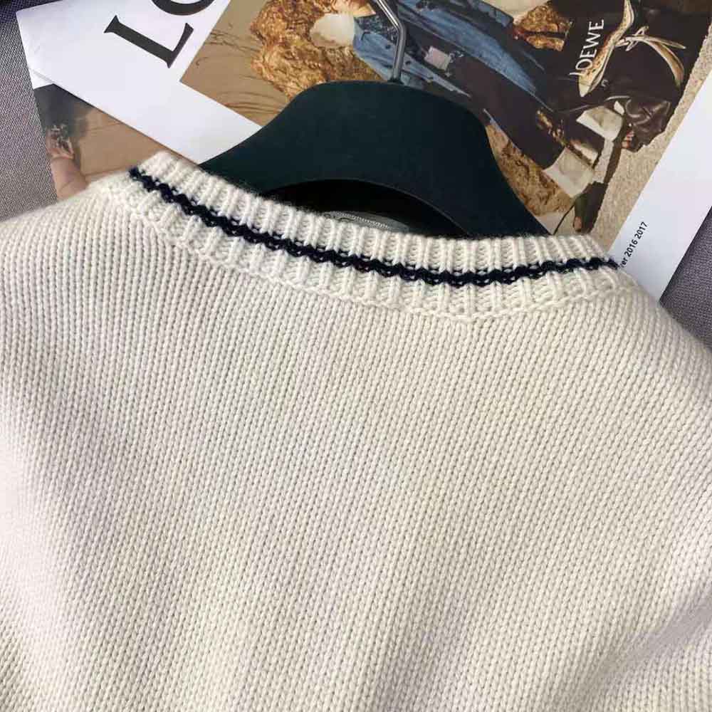Dior Women Christian Dior Short-Sleeved Sweater Ecru Cashmere and Wool Knit - image 7