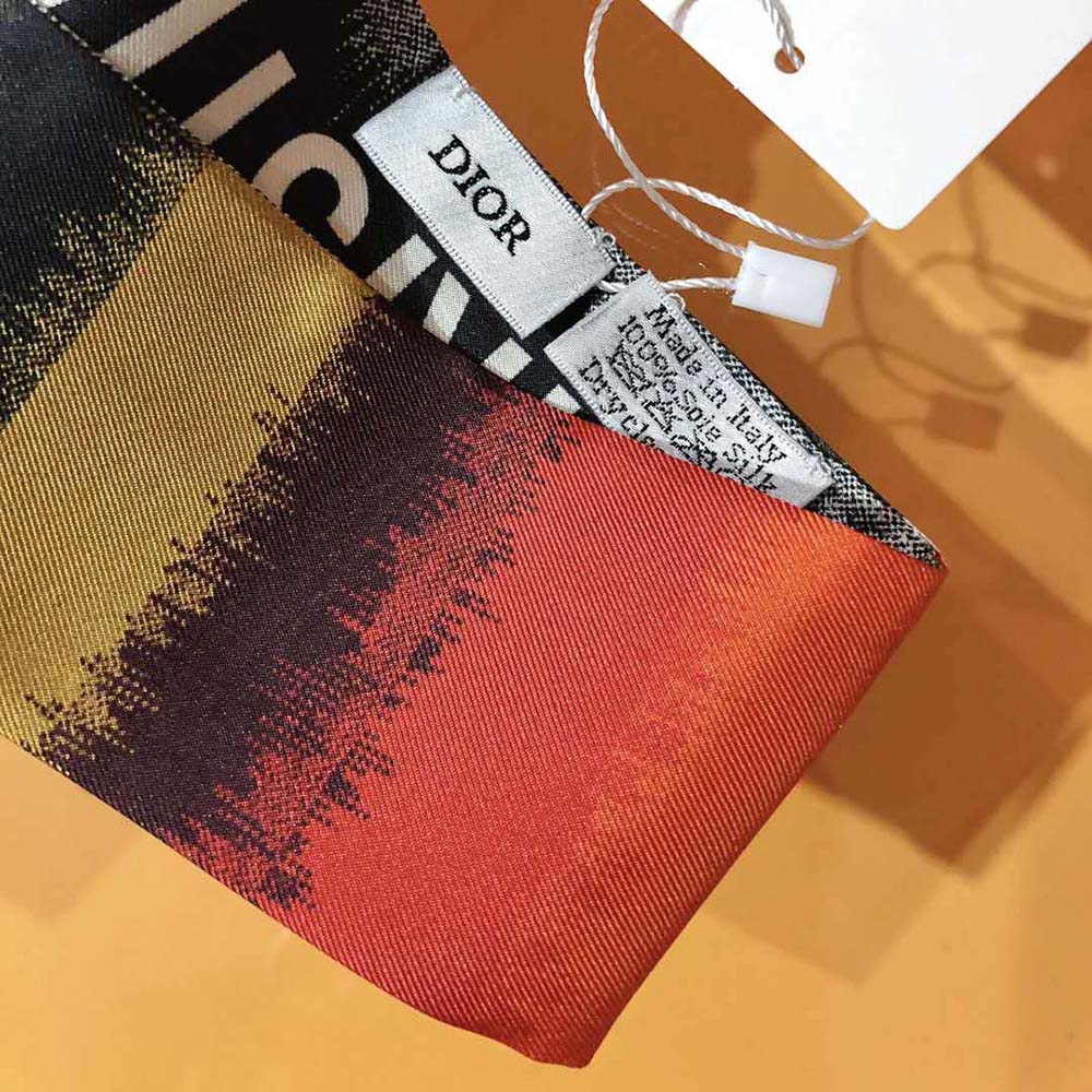 Dior Women D-Stripes Mitzah Scarf styled as neck accessory