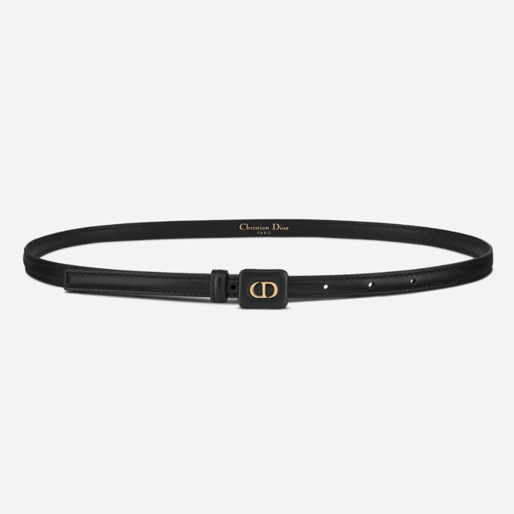 Front view of Dior Women Dior Bobby Belt Black Smooth Calfskin 12 MM
