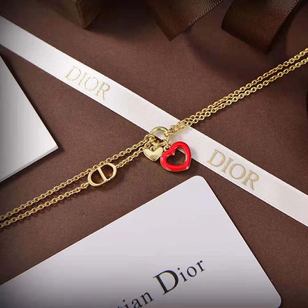 Dior Women Dioramour Bracelet Gold-Finish Metal and Red Lacquer - image 6