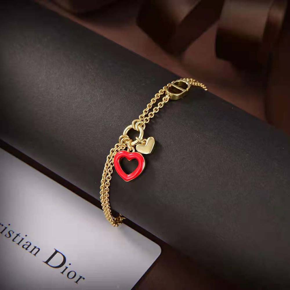 Dior Women Dioramour Bracelet Gold-Finish Metal and Red Lacquer - image 5