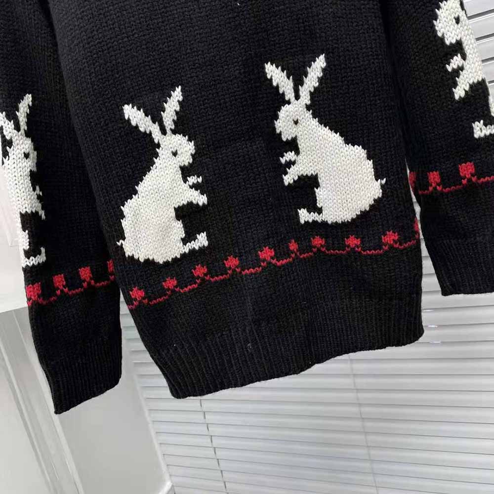 Dior Women Dioramour Cardigan Navy Blue White and Red Wool and Cashmere - image 6