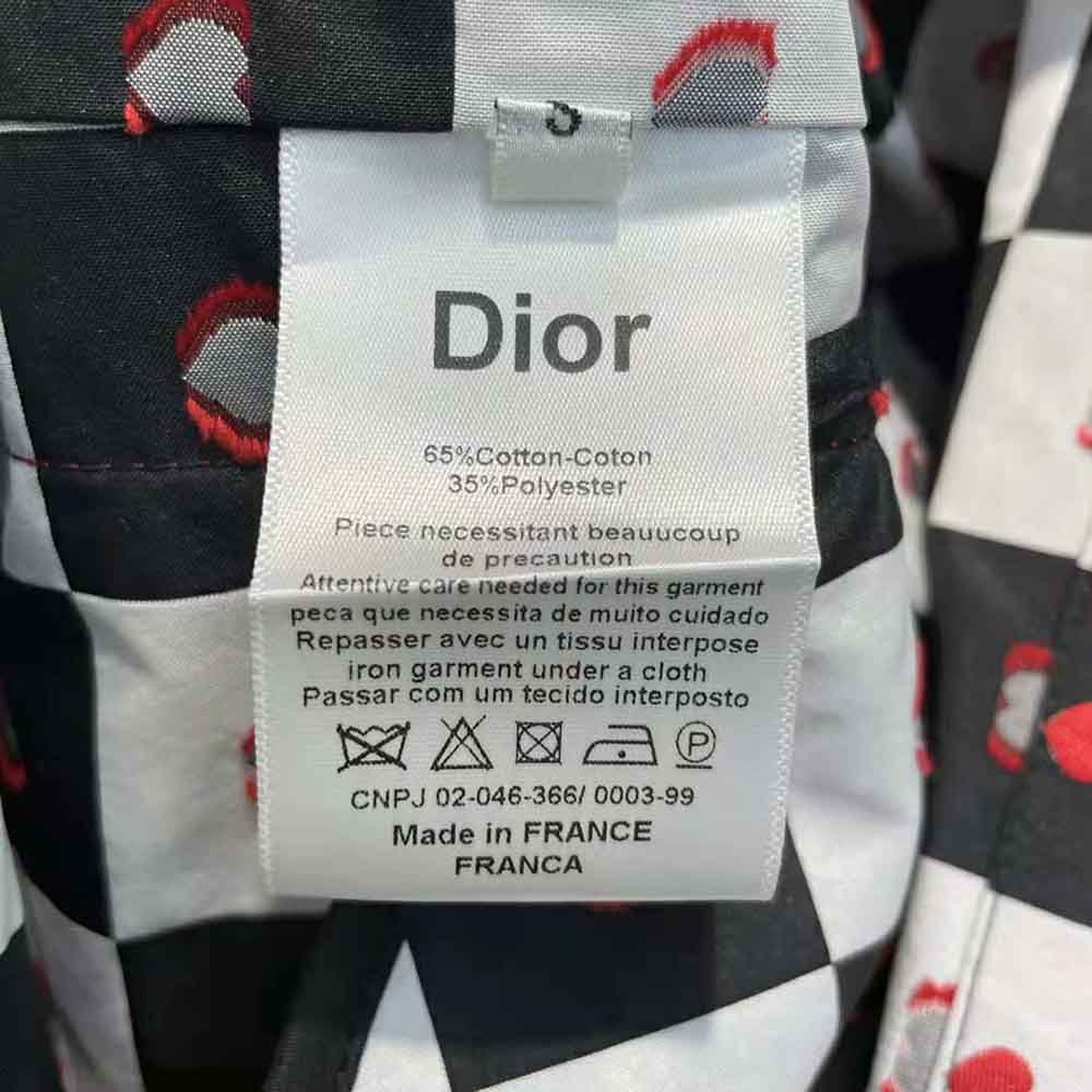 Dior Women Dioramour Hooded Short Dress Black White and Red D-Chess Heart Technical Taffeta Jacquard - image 10