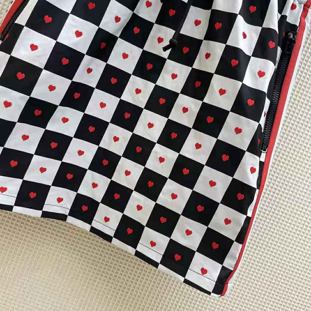 Dior Women Dioramour Hooded Short Dress Black White and Red D-Chess Heart Technical Taffeta Jacquard - image 7