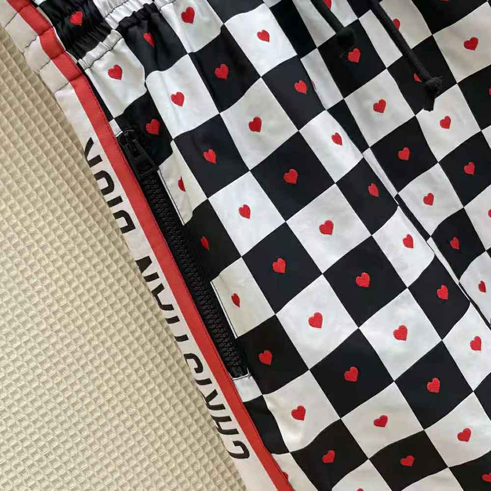 Dior Women Dioramour Hooded Short Dress Black White and Red D-Chess Heart Technical Taffeta Jacquard - image 6