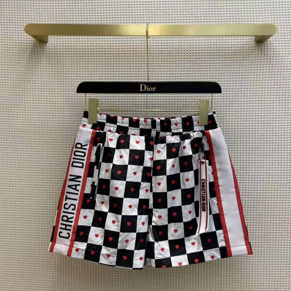 Close-up detail of technical taffeta jacquard fabric on Dioramour Shorts