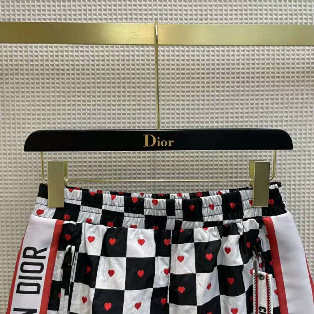 Dior Women Dioramour Shorts Black White and Red D-Chess Heart Technical Taffeta Jacquard - image 4