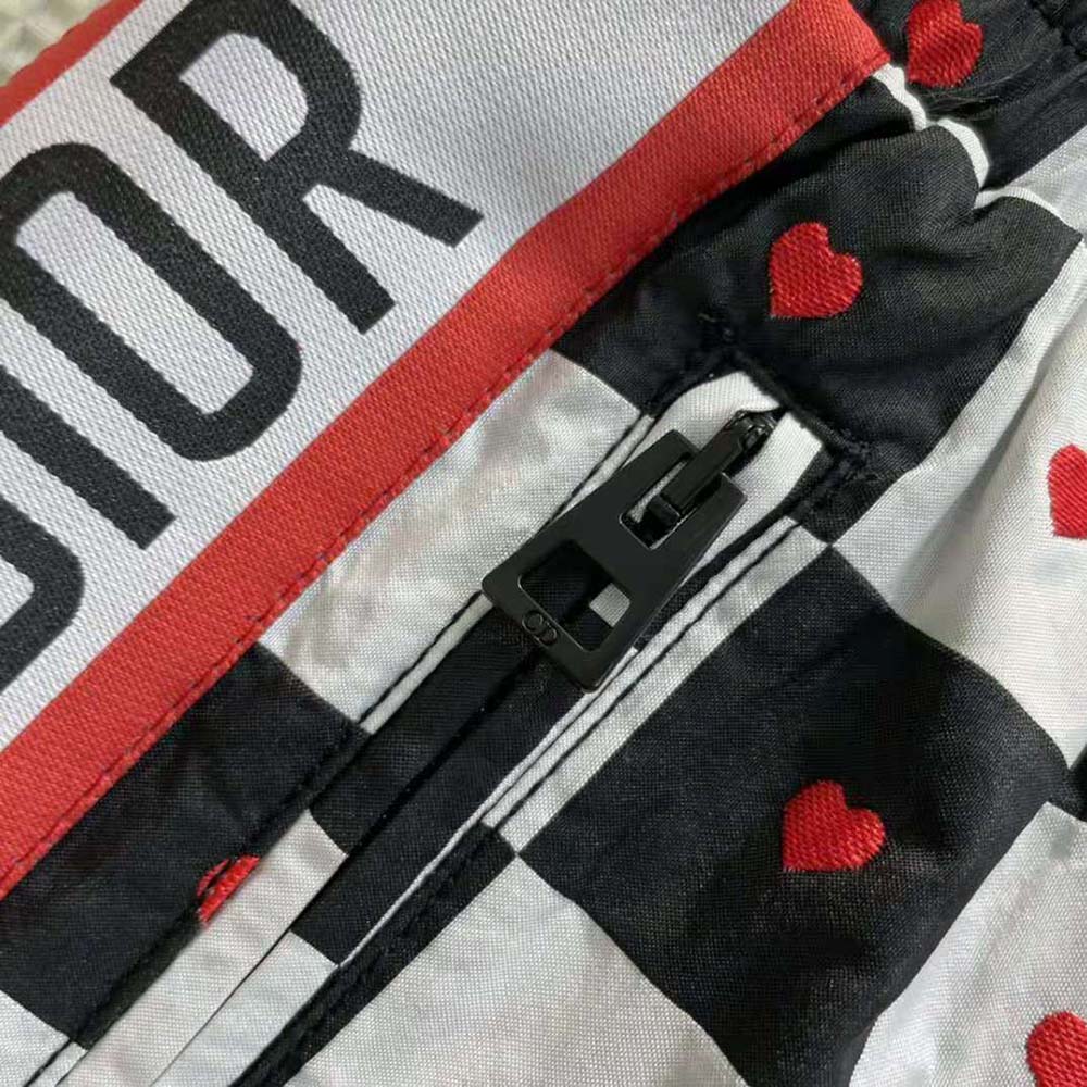 Dior Women Dioramour Shorts Black White and Red D-Chess Heart Technical Taffeta Jacquard - image 6