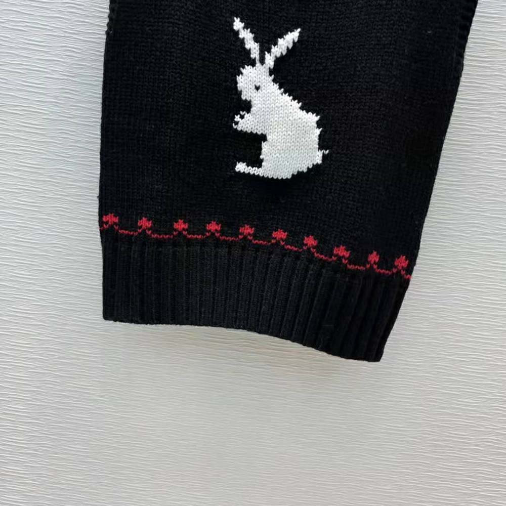 Dior Women Dioramour Sleeveless Sweater Black White and Red Wool and Cashmere - image 8