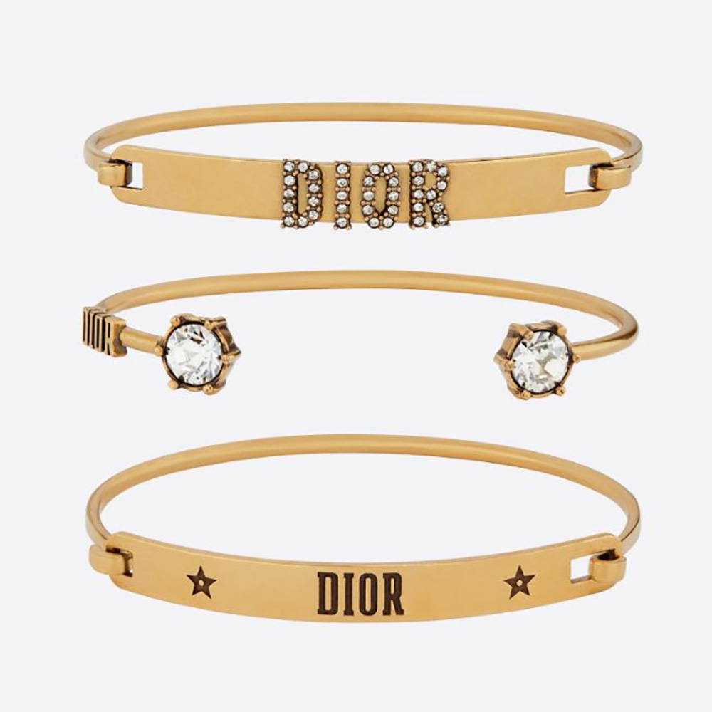 Close-up of Dior Women Dio(r)evolution Bracelet Set sparkling crystals