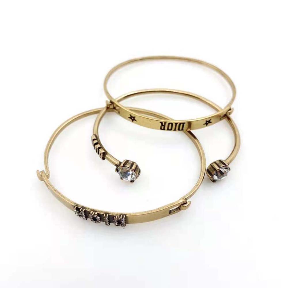 Dior Women Dio(r)evolution Bracelet Set Antique Gold-Finish Metal and White Crystals - image 4