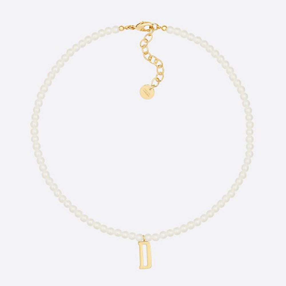 Dior Women Dio(r)evolution Necklace Gold-Finish Metal and White Resin Pearls
