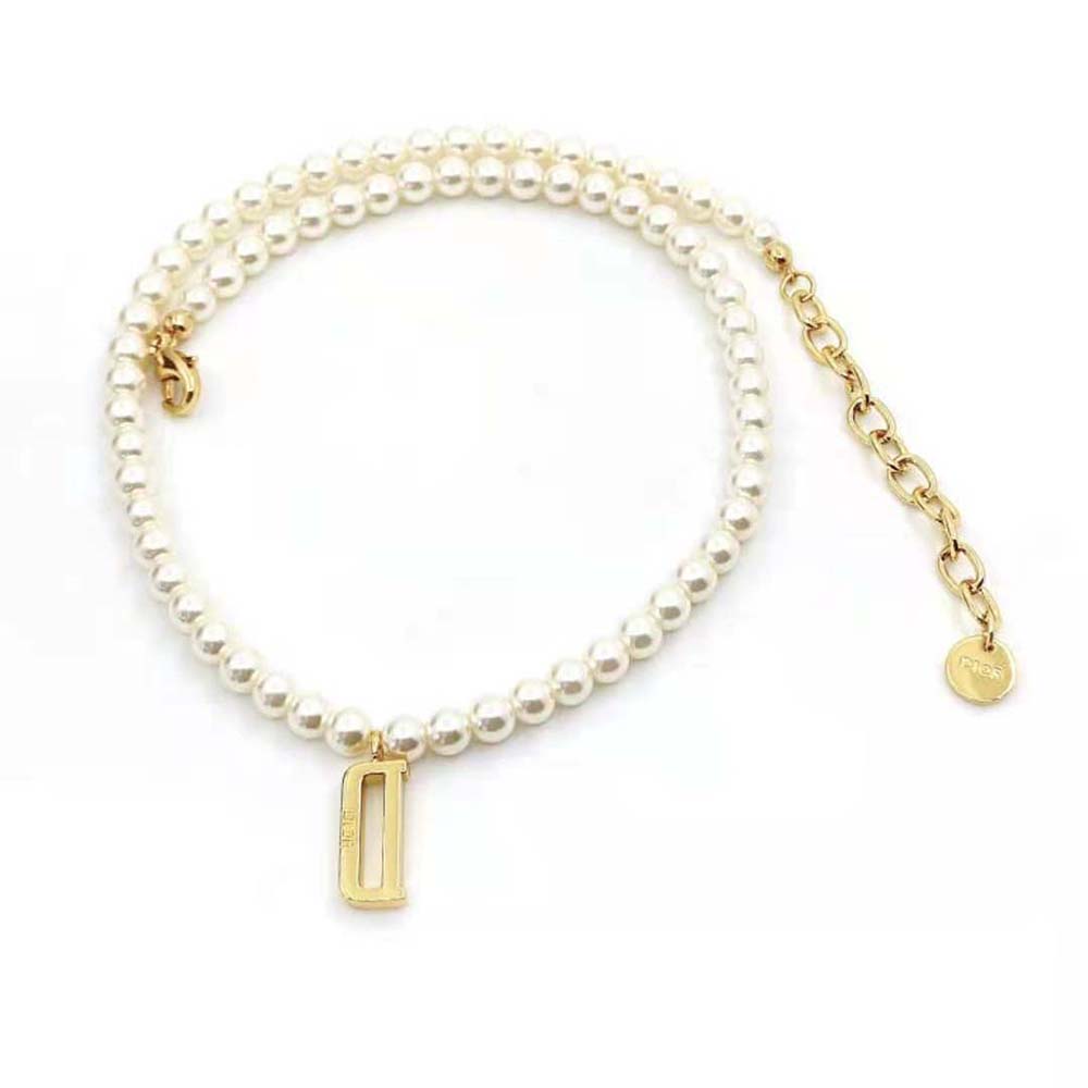 Dior Women Dio(r)evolution Necklace Gold-Finish Metal and White Resin Pearls - image 5