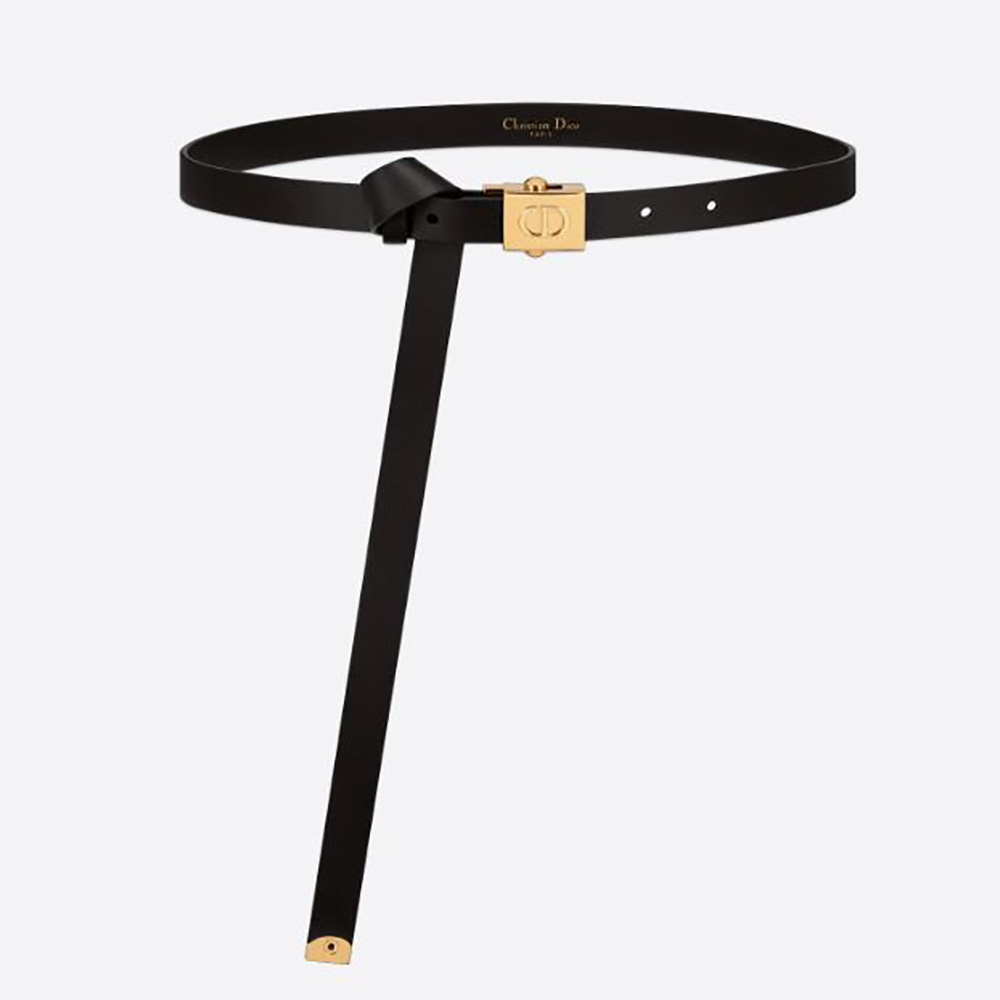 Front view of Dior Women Diorpolytechnique Belt Black Smooth Calfskin-17 MM