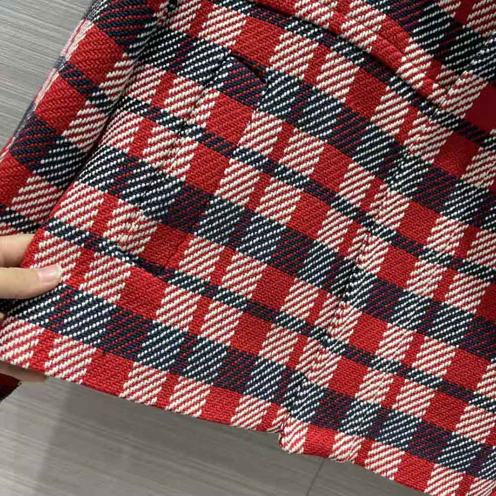 Dior Women Hooded Blouson Red Black and White Check n Dior Cotton and Wool - image 8