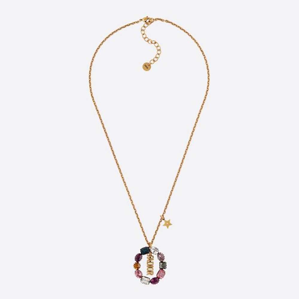 Close-up of Dior Women J adior Necklace antique gold finish detail