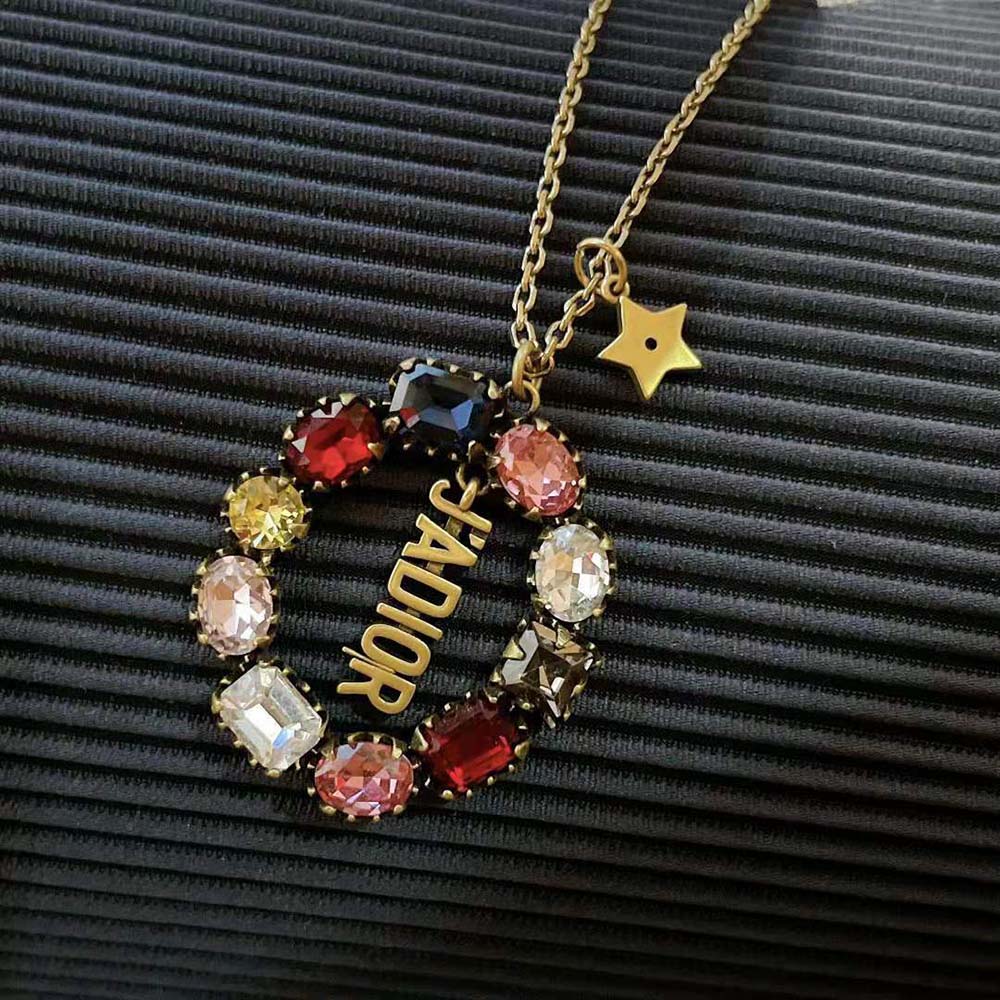 Dior Women J adior Necklace Antique Gold-Finish Metal and Multicolor Crystals - image 4