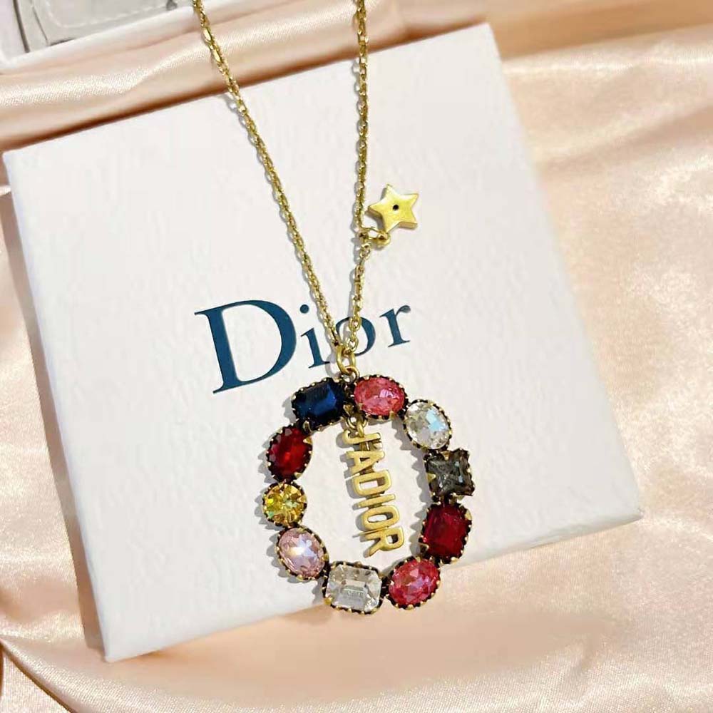 Front view of Dior Women J adior Necklace on black velvet display