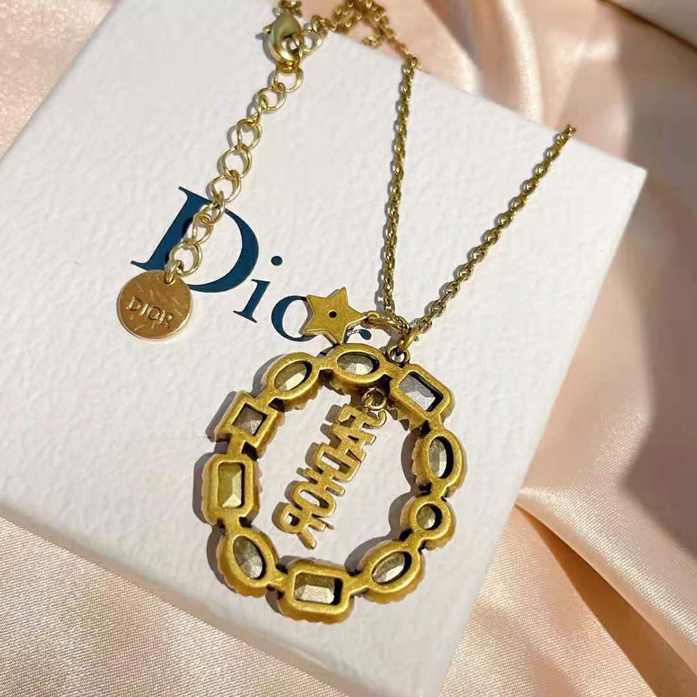 Dior Women J adior Necklace Antique Gold-Finish Metal and Multicolor Crystals - image 7