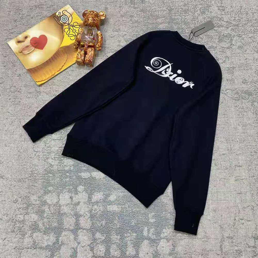 Side angle showing ribbed cuffs of Dior Women Kenny Scharf Sweatshirt