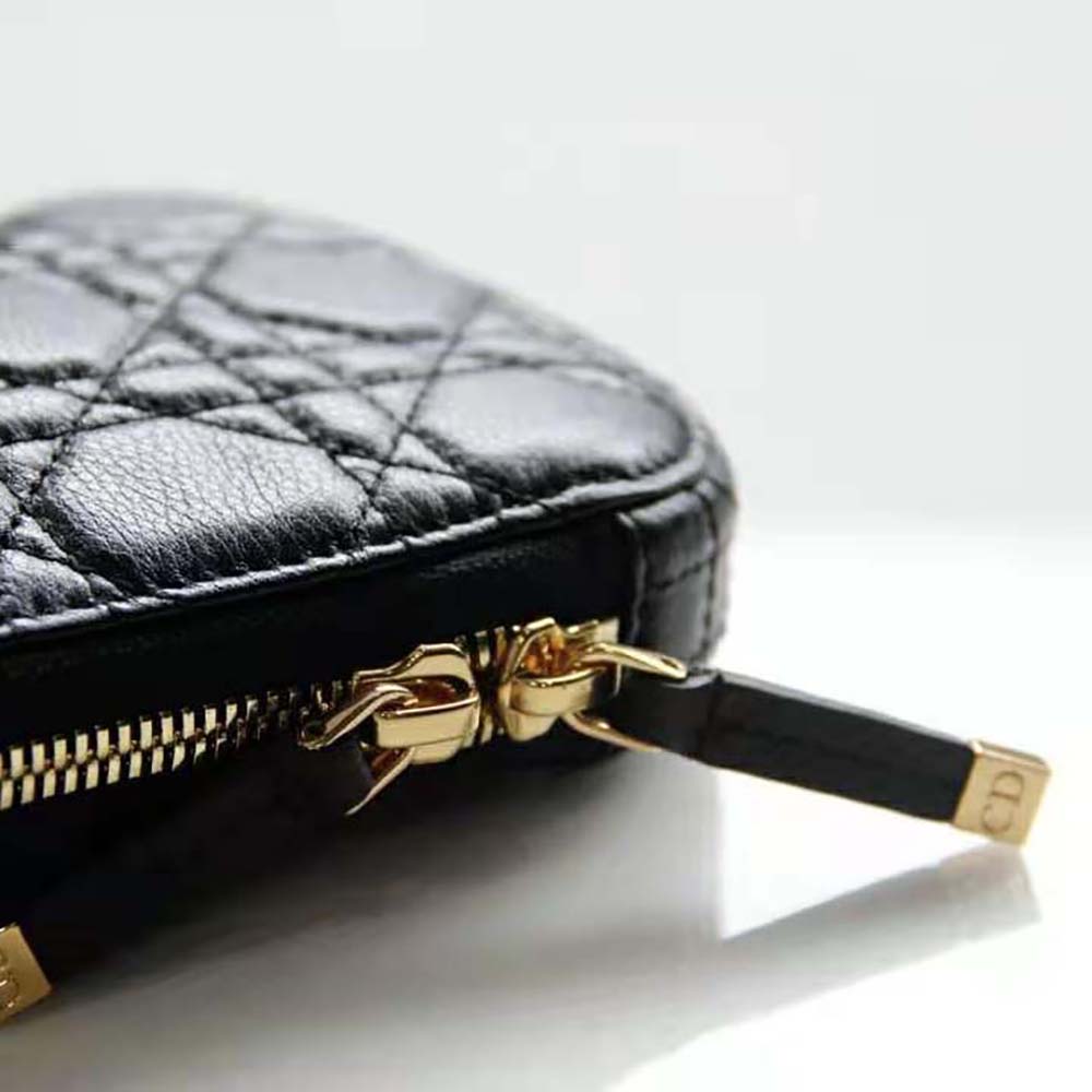 Dior Women Lady Dior Phone Holder Black Cannage Lambskin - image 8