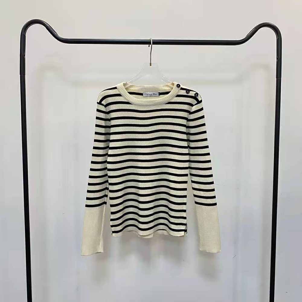 Dior Women Mariniere Sweater with Removable Collar - image 4