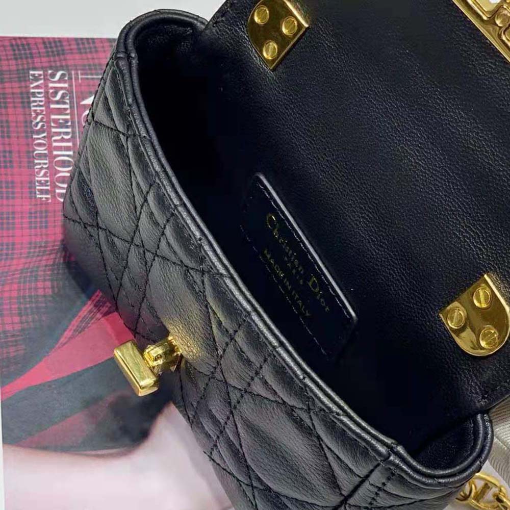 Dior Women Micro Dior Caro Bag Black Supple Cannage Calfskin - image 10
