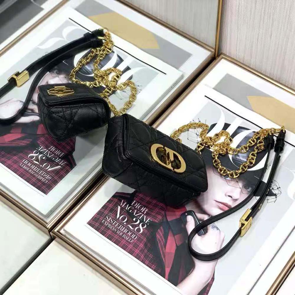 Dior Women Micro Dior Caro Bag Black Supple Cannage Calfskin - image 5
