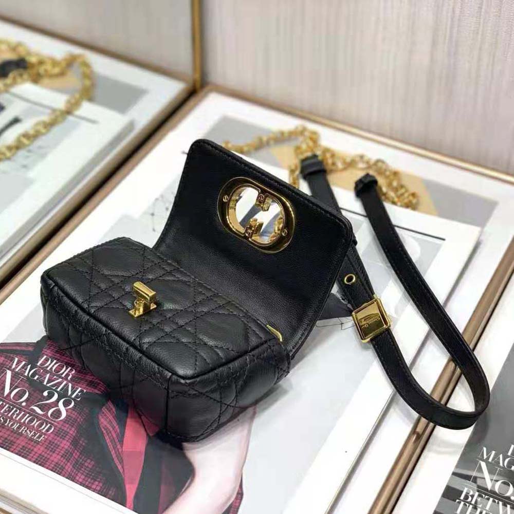 Dior Women Micro Dior Caro Bag Black Supple Cannage Calfskin - image 8