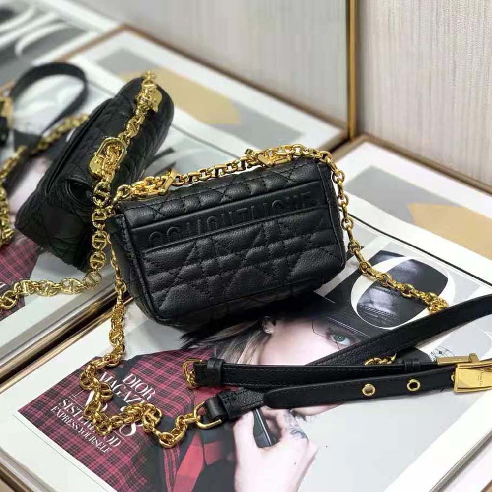 Dior Women Micro Dior Caro Bag Black Supple Cannage Calfskin - image 9