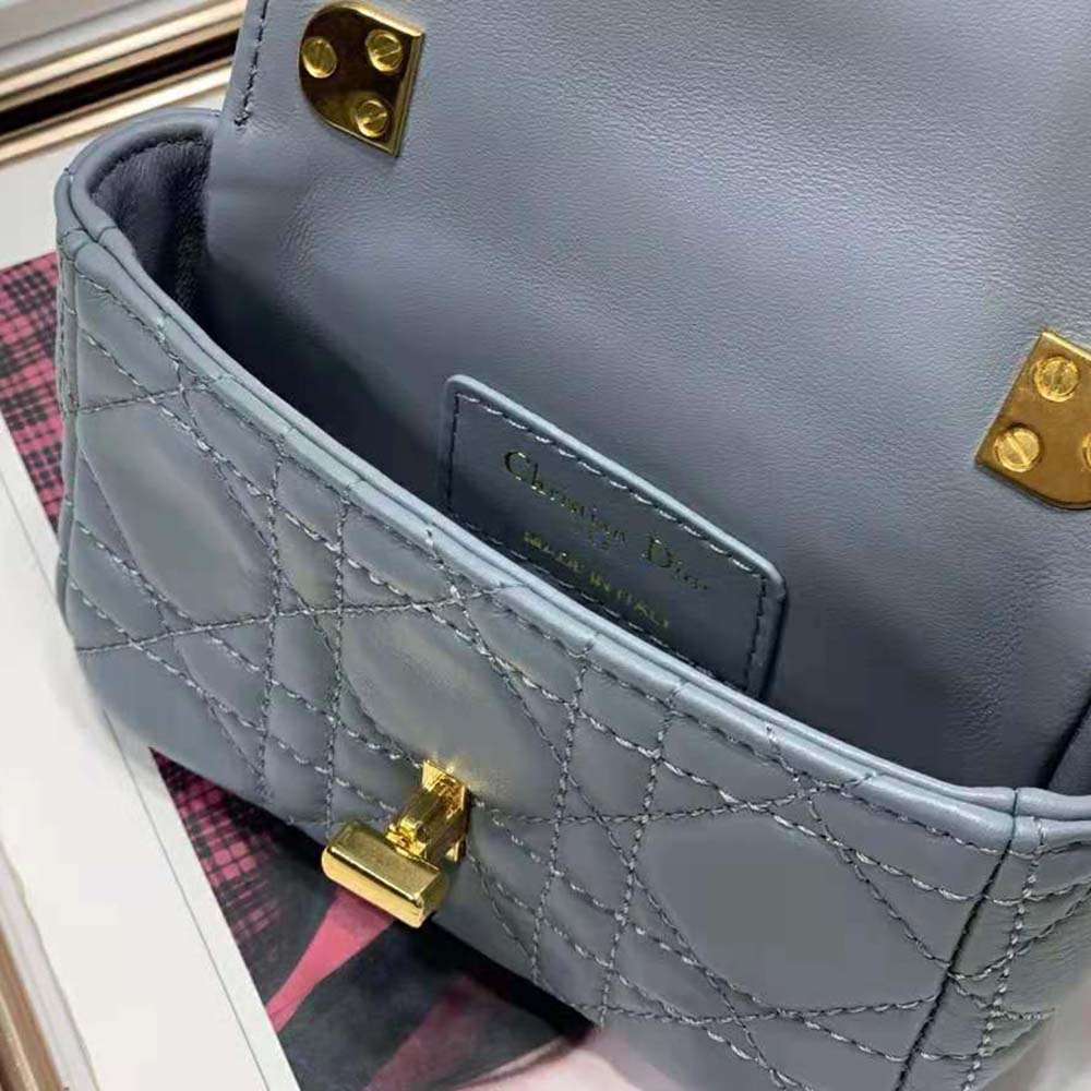 Dior Women Micro Dior Caro Bag Cloud Blue Supple Cannage Calfskin - image 10