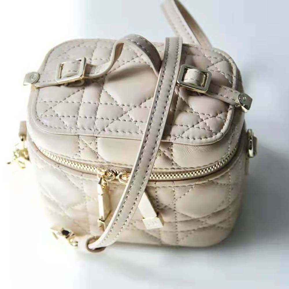 Dior Women Micro Lady Dior Vanity Case Cannage Lambskin-Beige - image 8