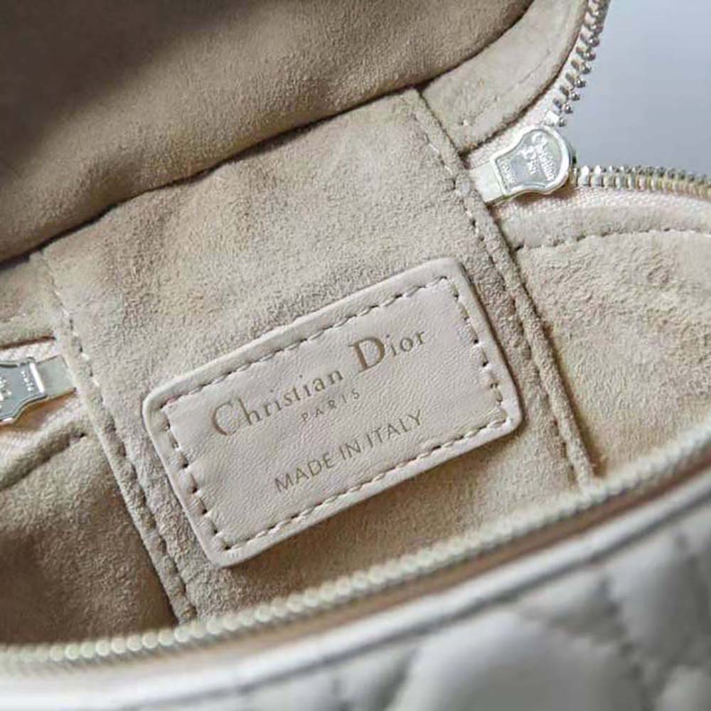 Dior Women Micro Lady Dior Vanity Case Cannage Lambskin-Beige - image 10