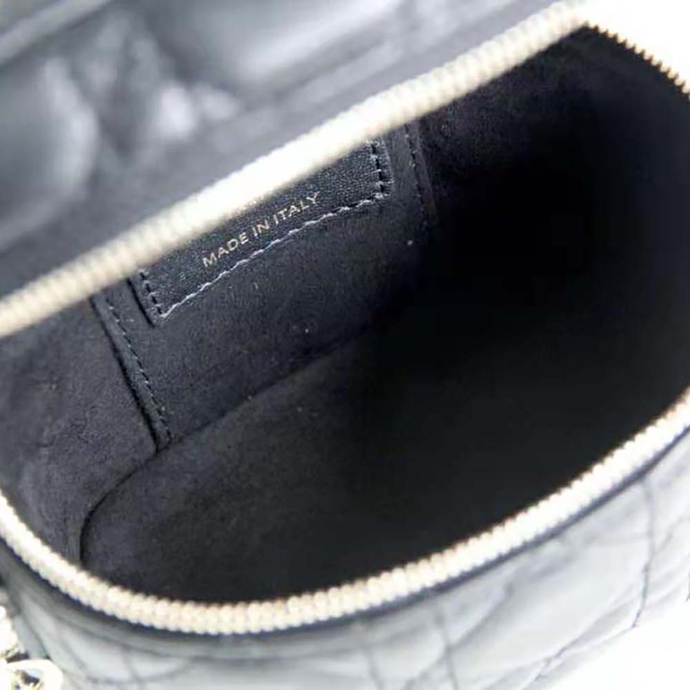 Dior Women Micro Lady Dior Vanity Case Cannage Lambskin-Black - image 9