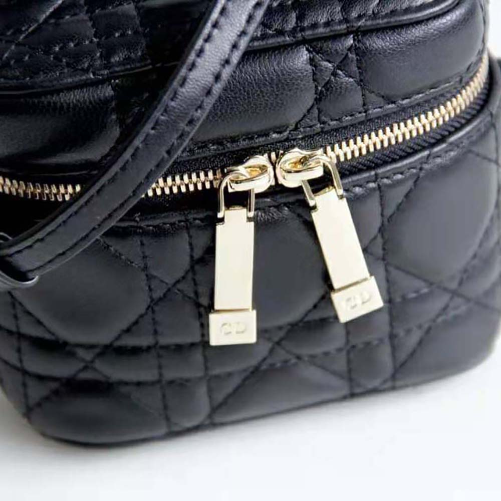 Dior Women Micro Lady Dior Vanity Case Cannage Lambskin-Black - image 7