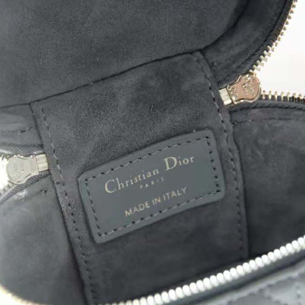 Dior Women Micro Lady Dior Vanity Case Cannage Lambskin-Gray - image 10