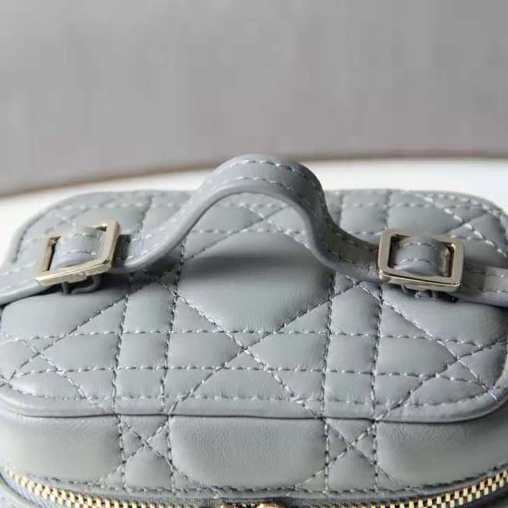Dior Women Micro Lady Dior Vanity Case Cannage Lambskin-Gray - image 9