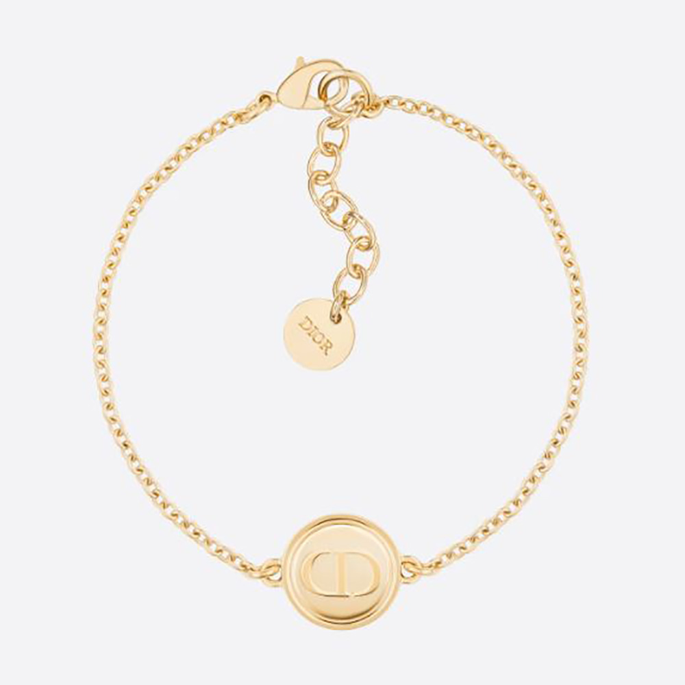 Close-up of Dior Women Petit CD Bracelet gold-finish metal clasp detail