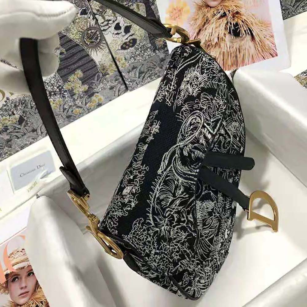 Dior Women Saddle Bag Toile DE Jouy Reverse Jacquard - image 5