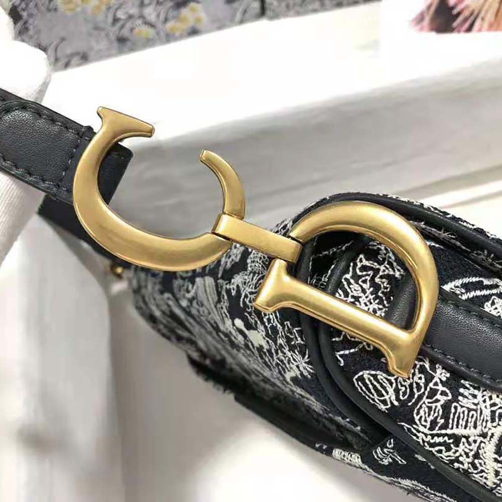 Dior Women Saddle Bag Toile DE Jouy Reverse Jacquard - image 9