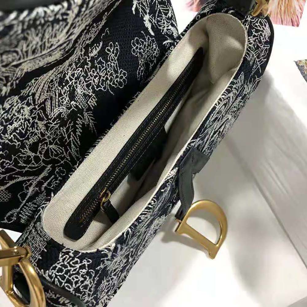 Dior Women Saddle Bag Toile DE Jouy Reverse Jacquard - image 8