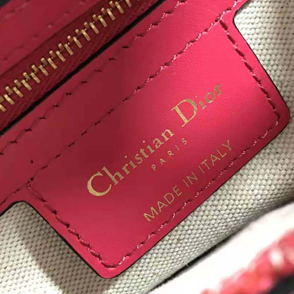 Dior Women Saddle Bag Toile DE Jouy Reverse Jacquard-Red - image 10