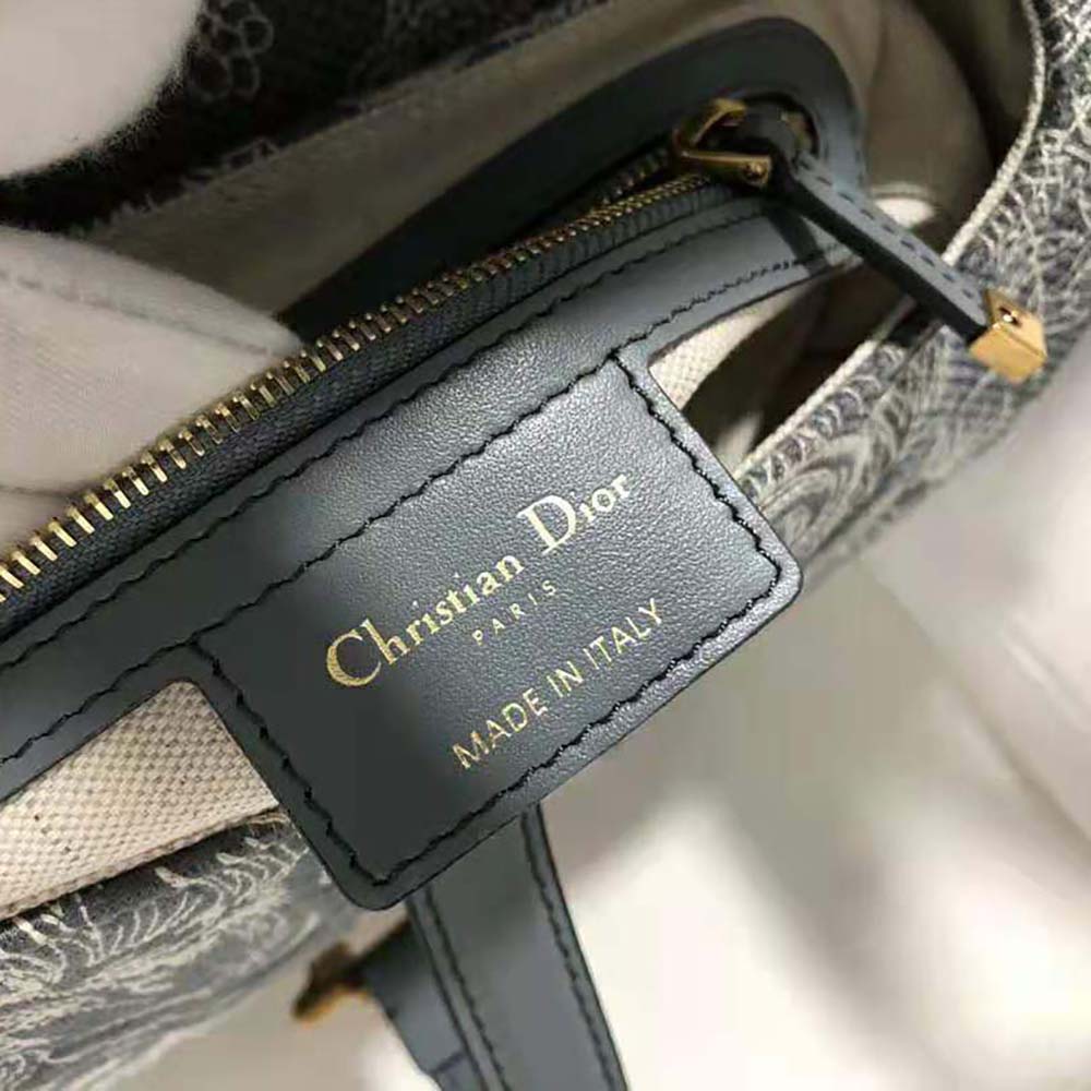 Dior Women Saddle Bag Toile DE Jouy Reverse Jacquard-Silver - image 8