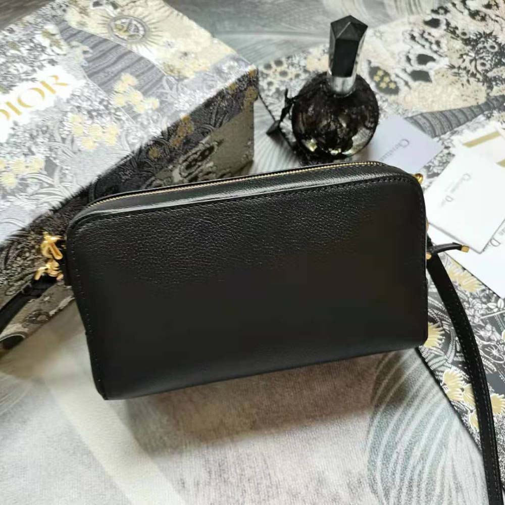 Dior Women Saddle Double Pouch Goatskin-Black - image 6