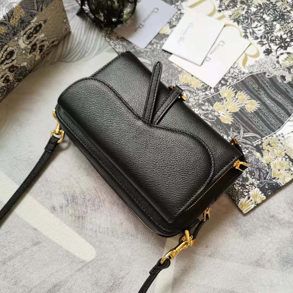 Dior Women Saddle Double Pouch Goatskin-Black - image 5
