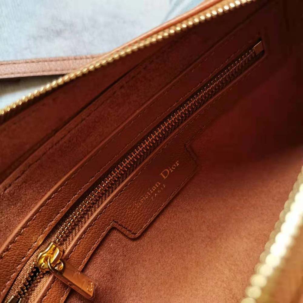 Dior Women Saddle Double Pouch Goatskin-Brown - image 7