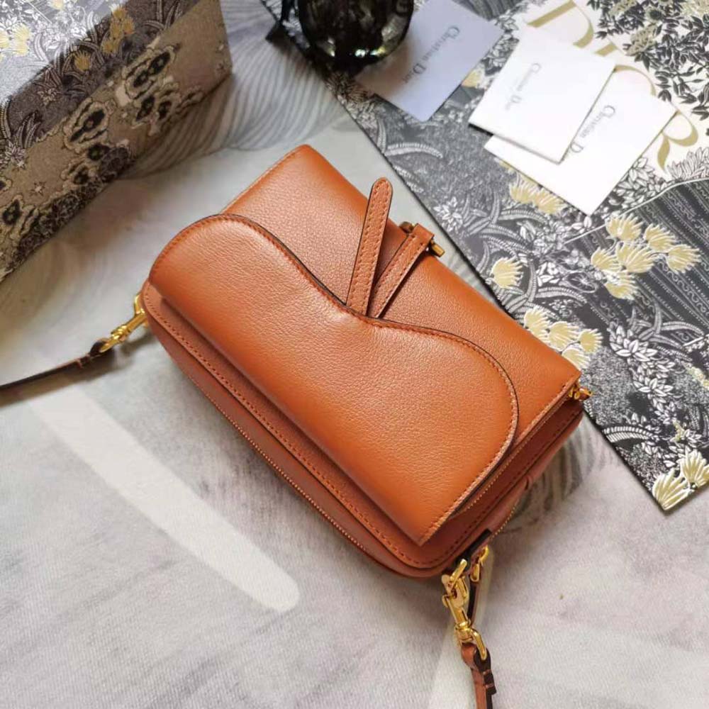 Dior Women Saddle Double Pouch Goatskin-Brown - image 4